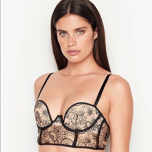 Victoria Secret Floral Embroidered Pushup Bustier